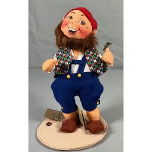 Annalee Workshop Gnome Doll 7369 Hammer Vintage Christmas Figure